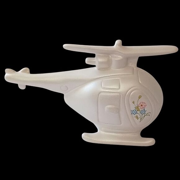 Berger Italian Helicopter Figure Ceramic Iridescent Floral Pottery Hand Painted - Picture 9 of 16
